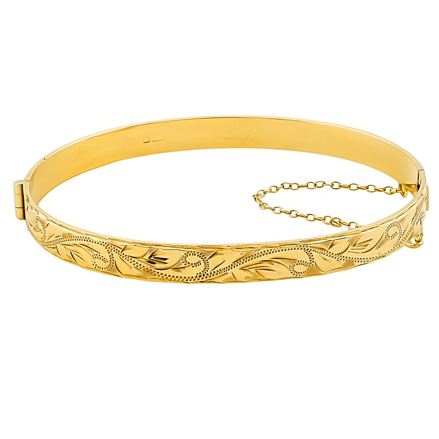 9ct gold 11.5g hinged Bangle